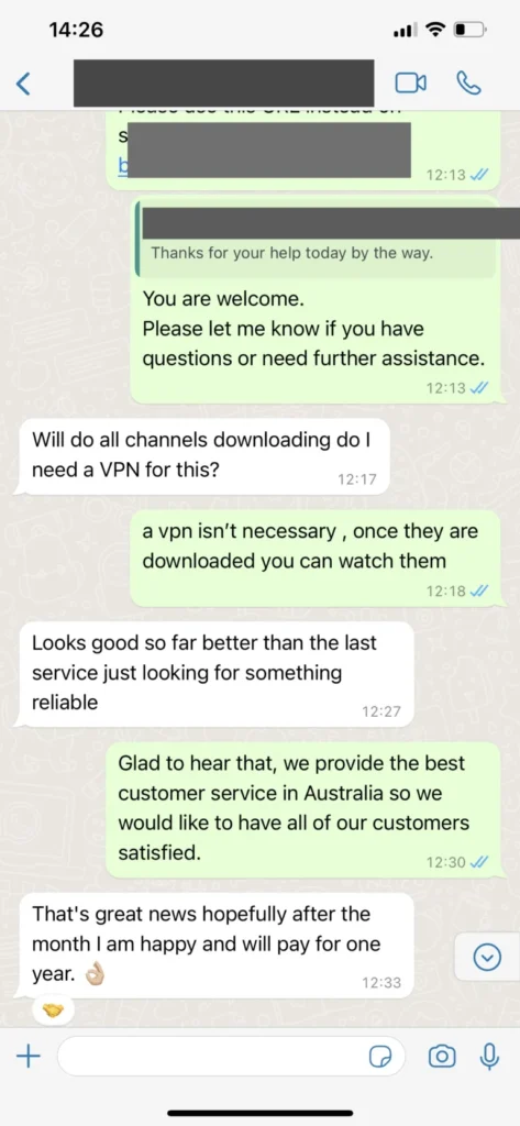 Bestätigung: Abo-Verlängerung per WhatsApp